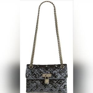 Kurt Geiger London Brixton Velvet Shoulder Bag.